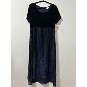 NWT Vintage Velvet Maxi Dress Burnout Size 18 Women's Goth Grunge Whimsy Boho